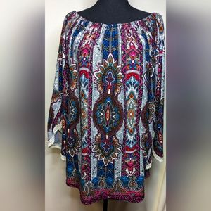 Win Win Women's Tunic Blouse Lace Sleeves Size XL P-1